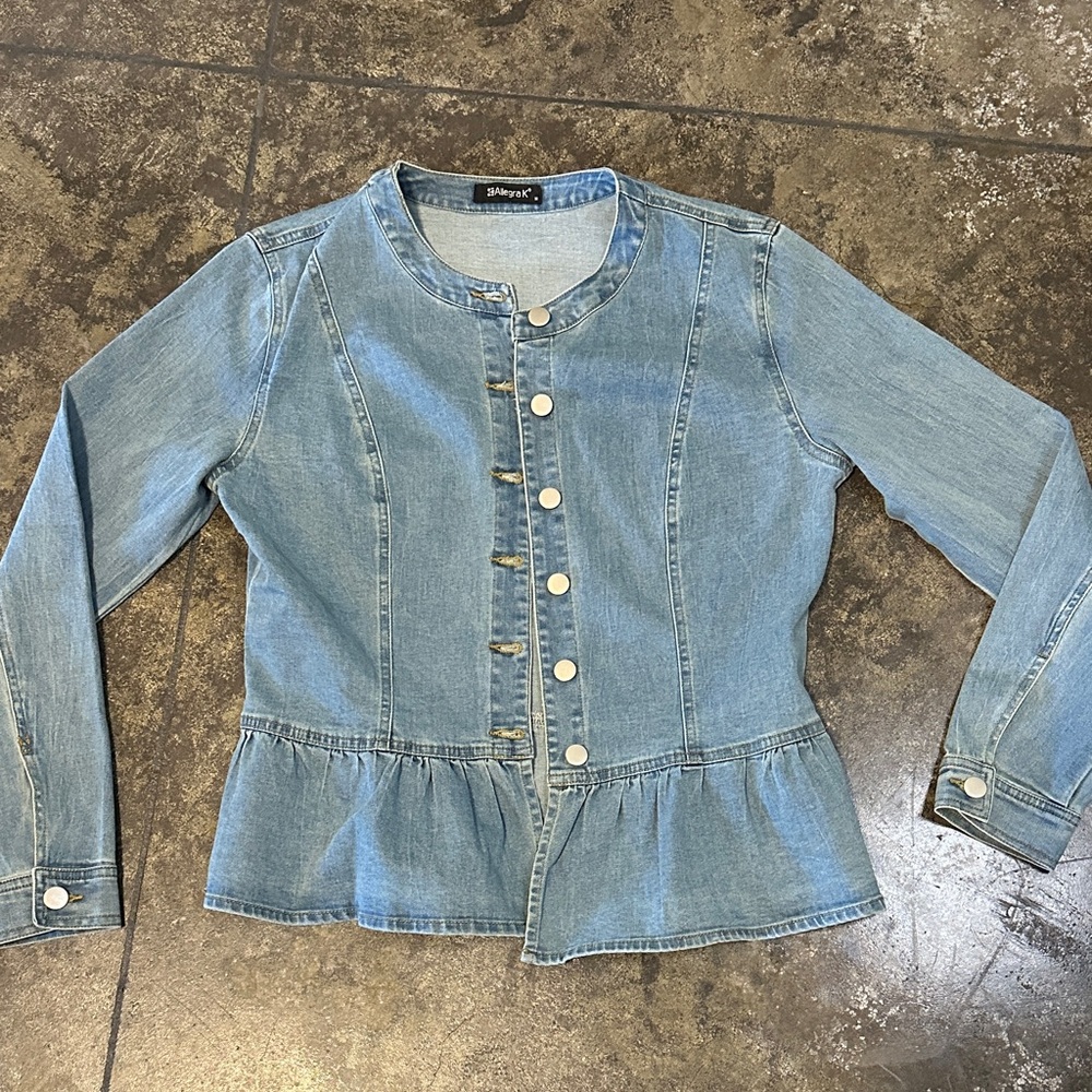 Allegra K Light Blue Jean Jacket